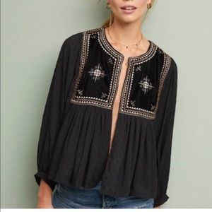 Velvet by Graham and Spencer Nixi embroidered embellished black&gold long sleeve